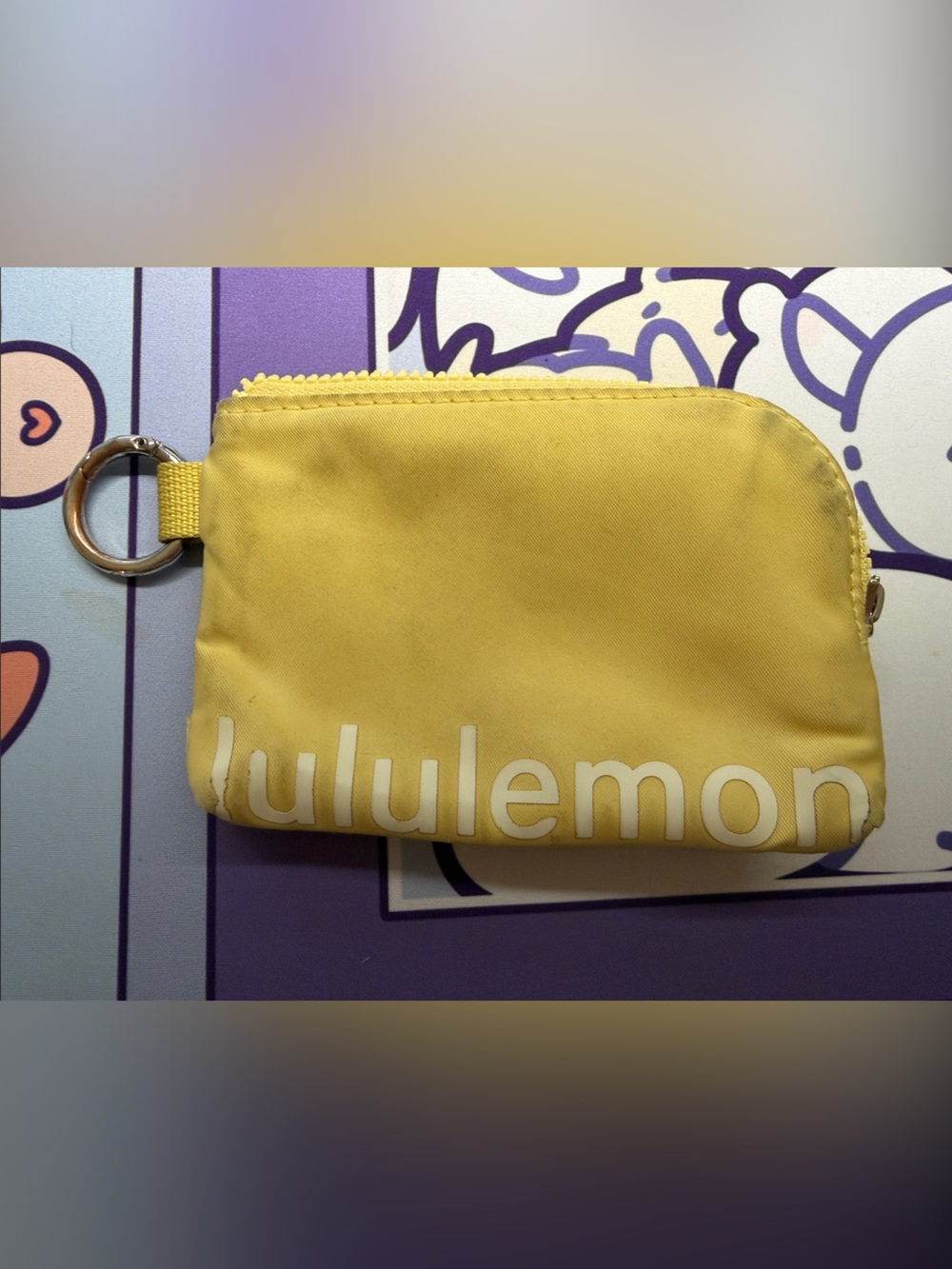 lululemon athletica Yellow Zip Keyring Pouch
